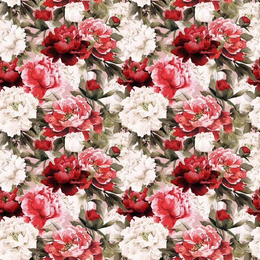 Red And White Flowers - Adhesive Vinyl Sheets