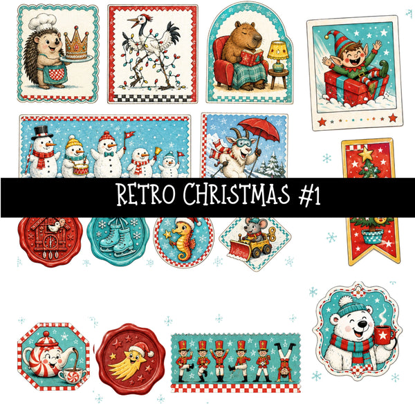 Retro Christmas UV DTF Decal sheets 7 Designs available