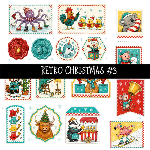 Retro Christmas UV DTF Decal sheets 7 Designs available