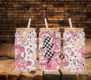 Retro Pink Christmas - UV DTF 16oz Libbey wrap