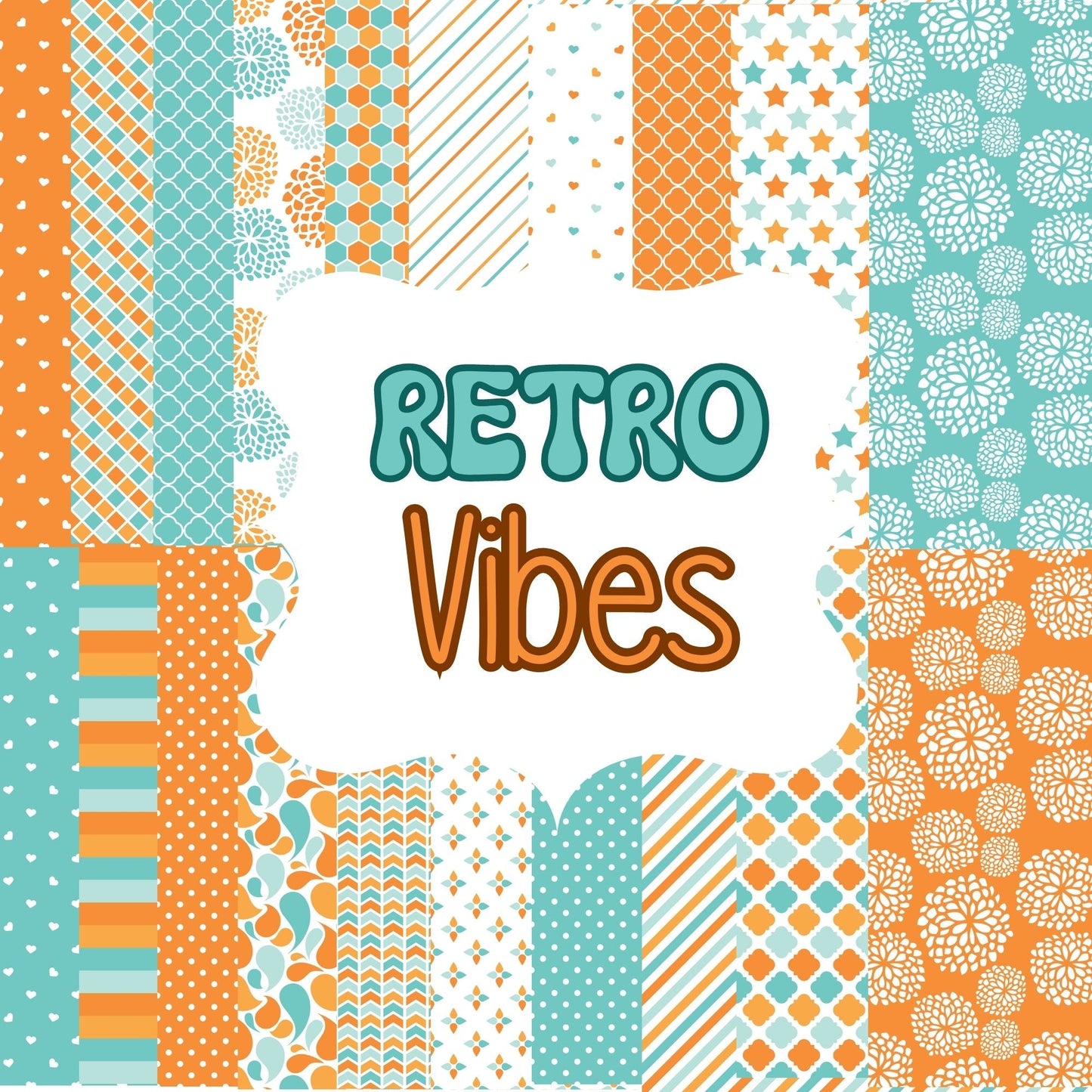 Retro Vibes - Adhesive vinyl 12x12 sheets - 20 patterns