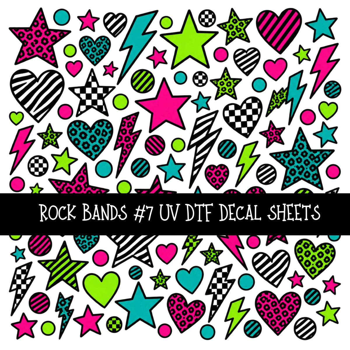 Rock Bands UV DTF Decal sheets 7 Designs available