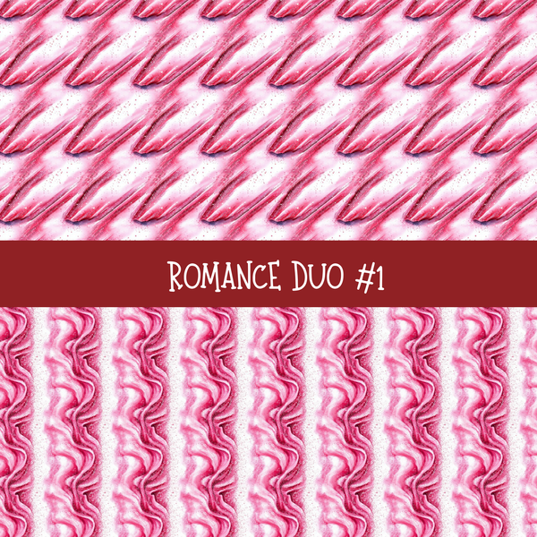 Romance Duo precut vinyl sheet- 2 coordinating patterns on one sheet (7 Variants)