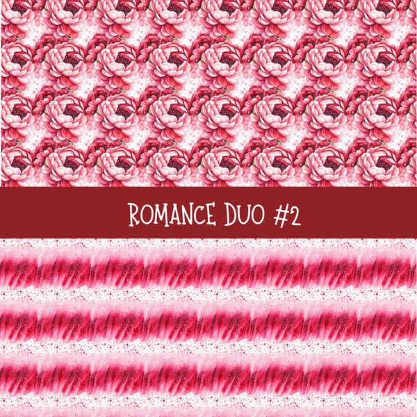 Romance Duo precut vinyl sheet- 2 coordinating patterns on one sheet (7 Variants)