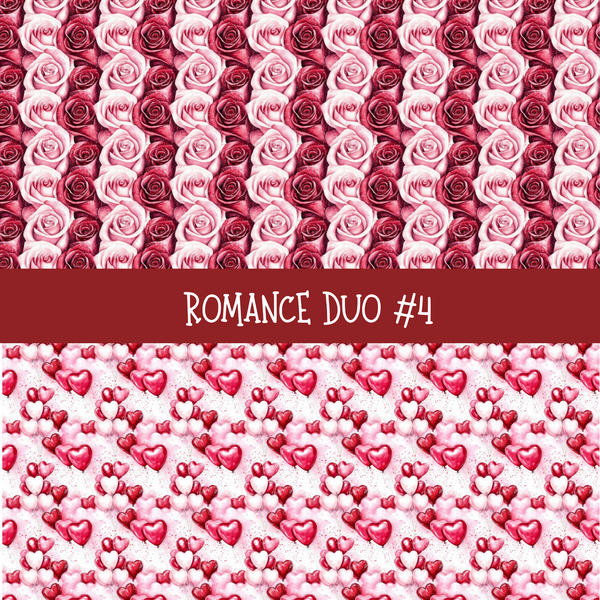 Romance Duo precut vinyl sheet- 2 coordinating patterns on one sheet (7 Variants)