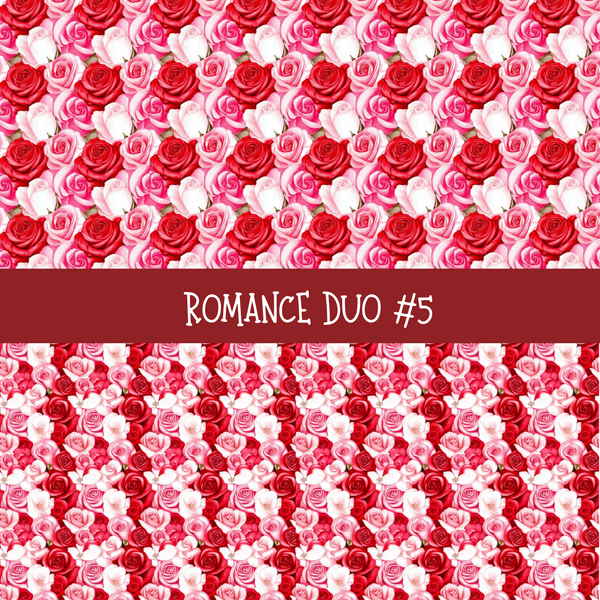 Romance Duo precut vinyl sheet- 2 coordinating patterns on one sheet (7 Variants)