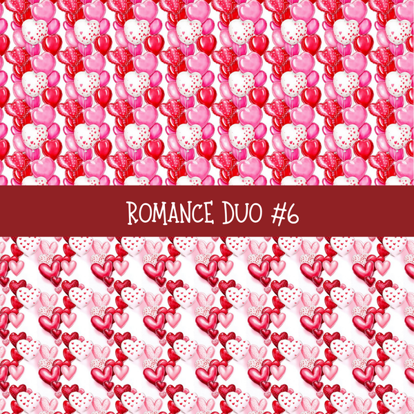 Romance Duo precut vinyl sheet- 2 coordinating patterns on one sheet (7 Variants)