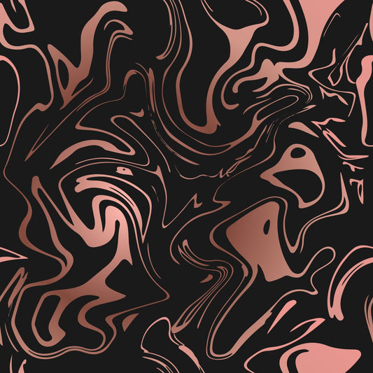 Rose Gold And Black Marble - Adhesive Vinyl Sheets