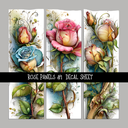 Rose panels - UV DTF Decal sheets 11 Designs to choose from