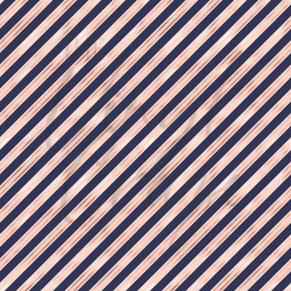 Rose Gold Pink and Navy - Adhesive Vinyl Sheets