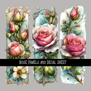 Rose panels - UV DTF Decal sheets 11 Designs to choose from