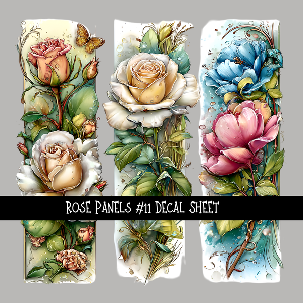 Rose panels - UV DTF Decal sheets 11 Designs to choose from