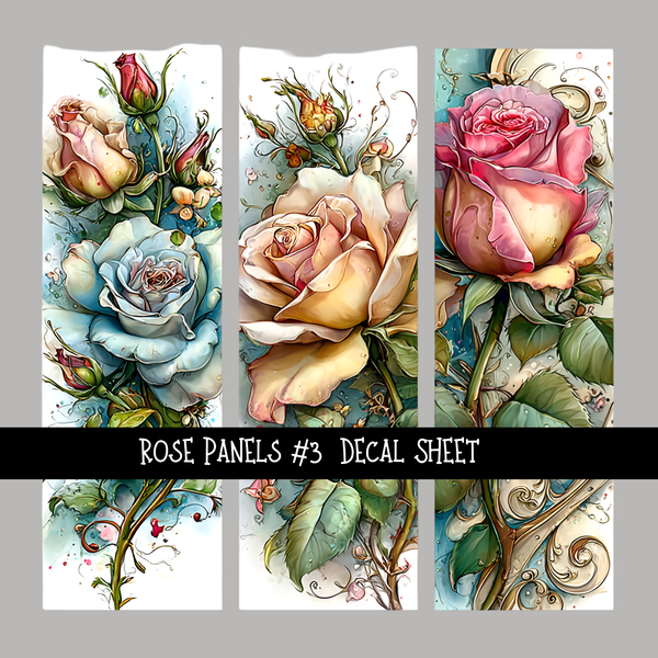 Rose panels - UV DTF Decal sheets 11 Designs to choose from