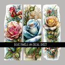 Rose panels - UV DTF Decal sheets 11 Designs to choose from