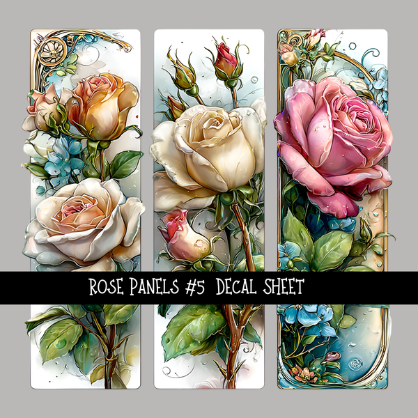 Rose panels - UV DTF Decal sheets 11 Designs to choose from