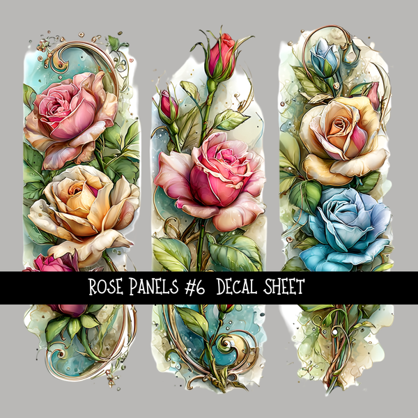 Rose panels - UV DTF Decal sheets 11 Designs to choose from