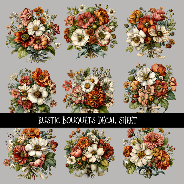 Rustic Bouquets - UV DTF Decal sheets