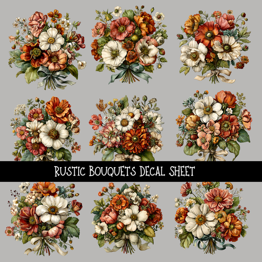 Rustic Bouquets - UV DTF Decal sheets
