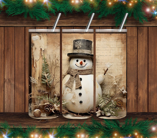 Rustic Snowman - Adhesive Vinyl Wrap