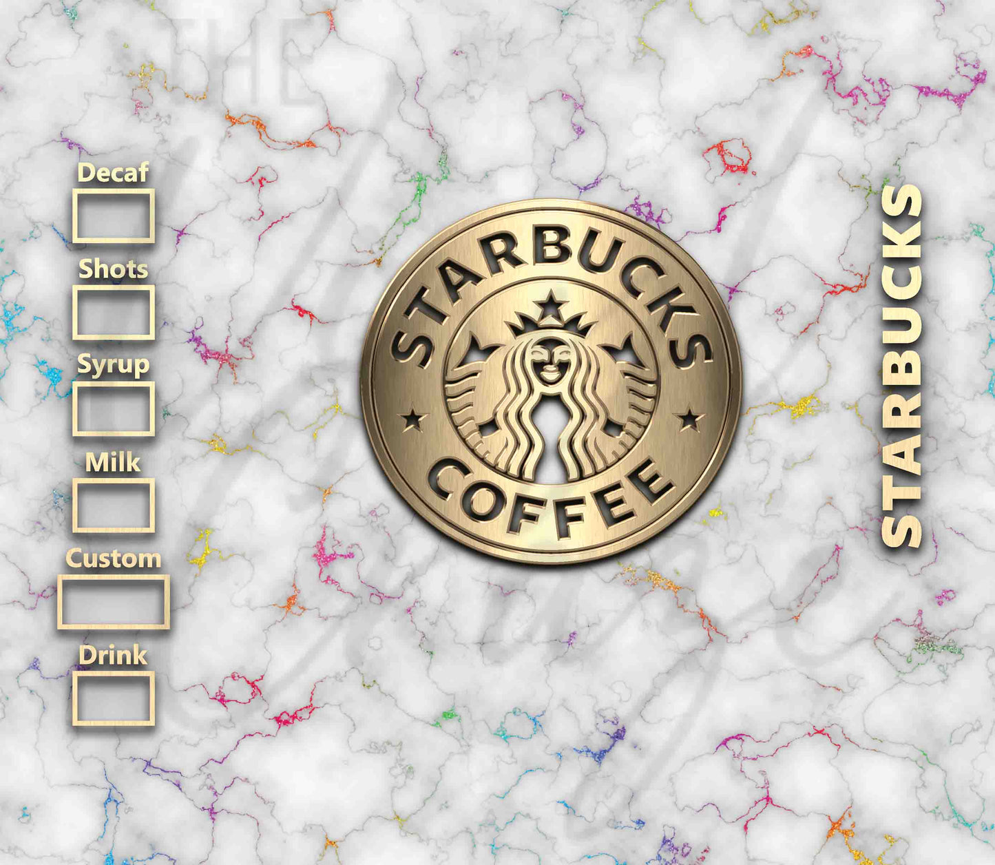 SBux Cracker Marble - Adhesive Vinyl Wrap