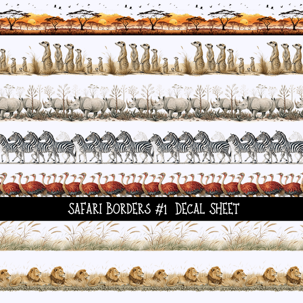 Safari Borders- Uv Dtf Decal Sheet