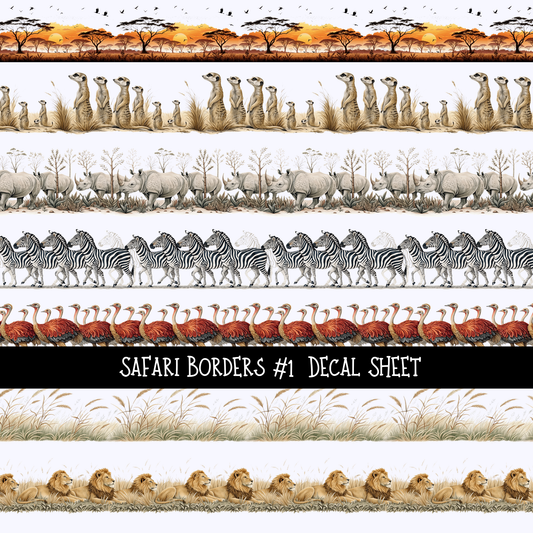 Safari Borders- Uv Dtf Decal Sheet