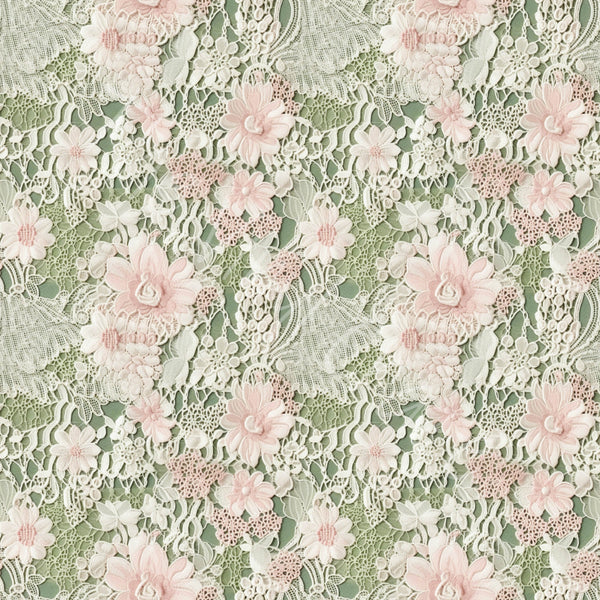Sage Lace - Adhesive Vinyl 12x12 Sheets - 3 Design Options