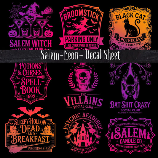 Salem-Neon UV DTF Decal Sheet