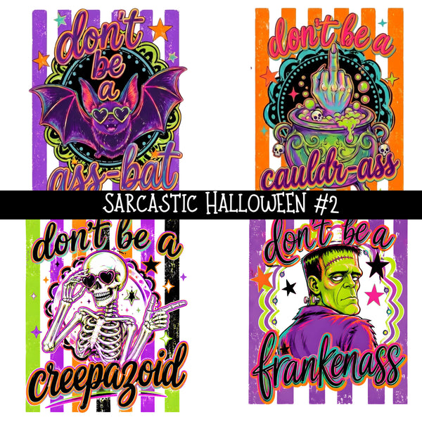 Sarcastic Halloween UV DTF Decal sheets 2 designs available