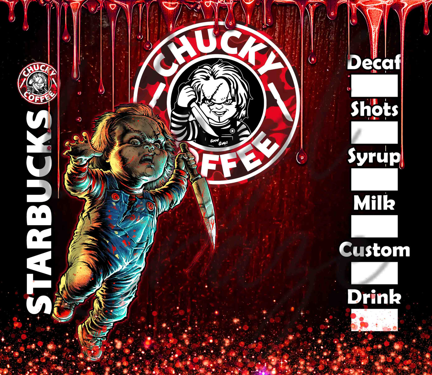 Scary Bux 20 or 30 oz Skinny Adhesive Vinyl Wrap