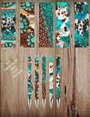 Western Cowhide - UV DTF Stainless pen wraps- 2 sets available
