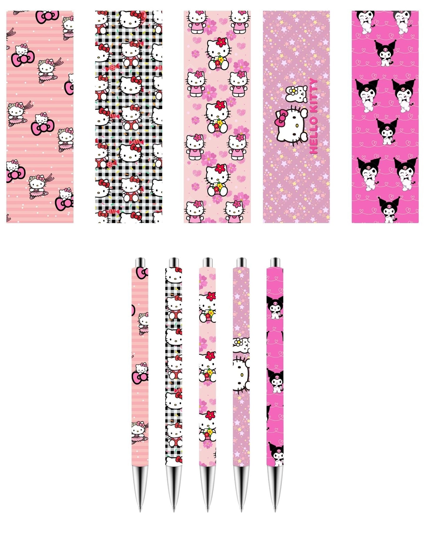 Hello Kitty - UV DTF Stainless Pen wraps - 2 sets available