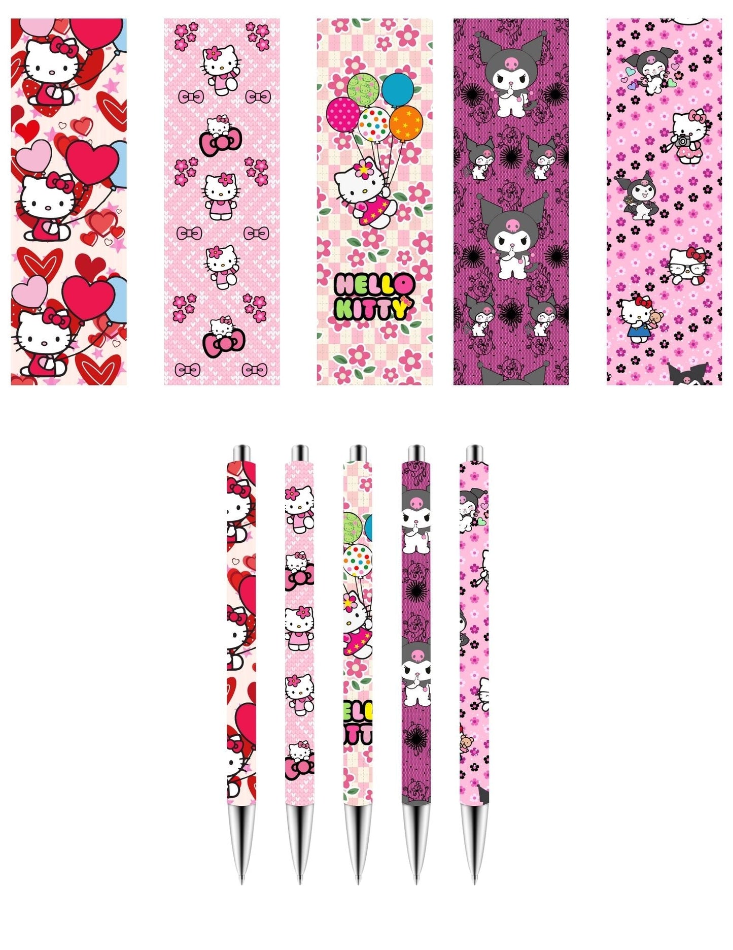 Hello Kitty - UV DTF Stainless Pen wraps - 2 sets available