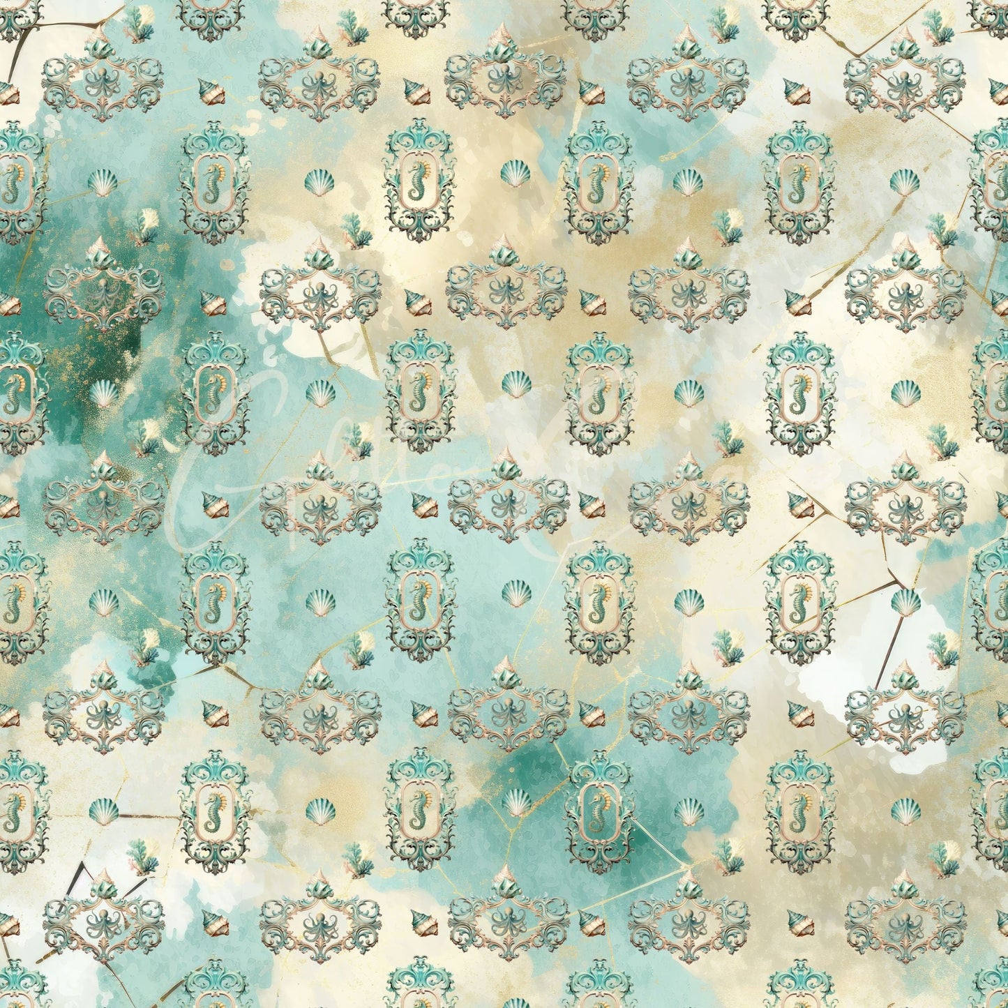 Seafoam Summer Collection - Adhesive Vinyl 12x12 Sheets - 11 Prints available