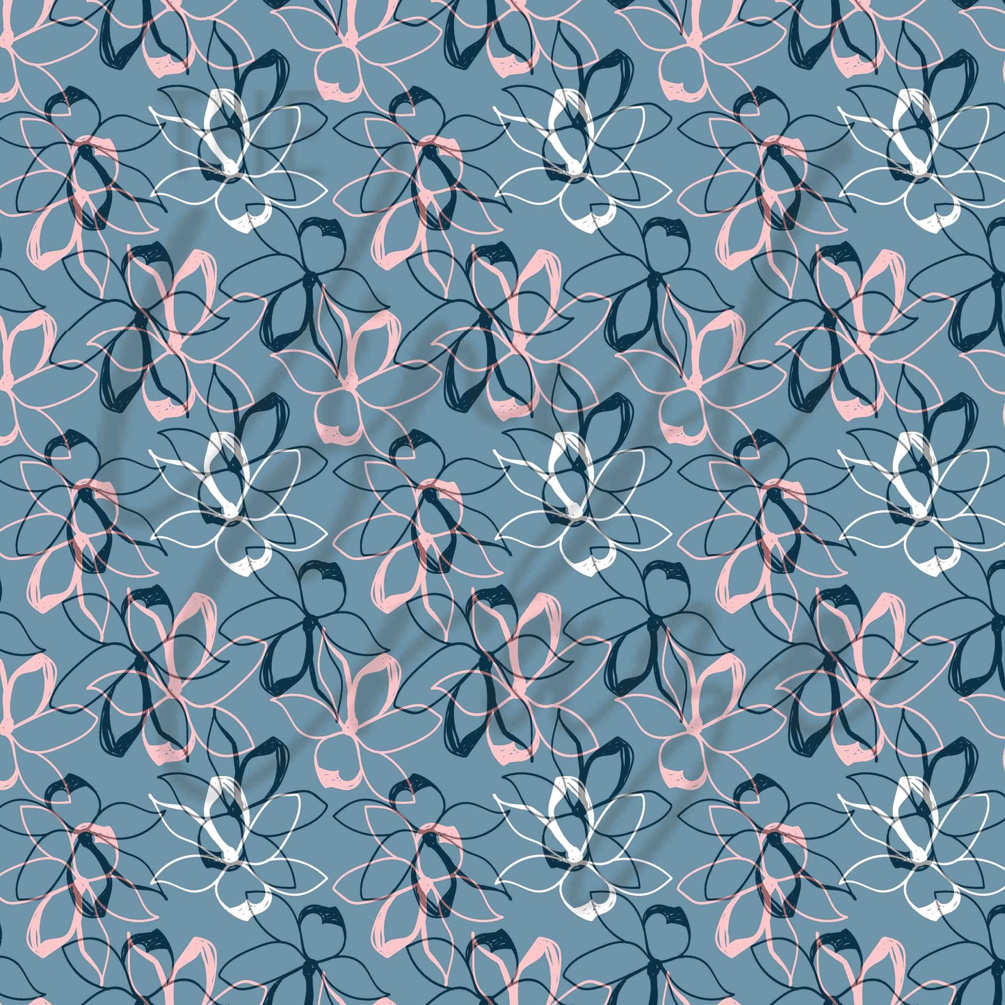 Seamless Pink and Navy Floral - Adhesive Vinyl Sheets