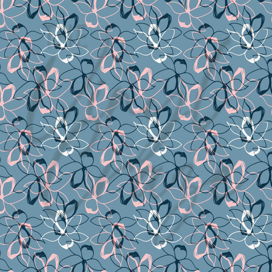 Seamless Pink and Navy Floral - Adhesive Vinyl Sheets