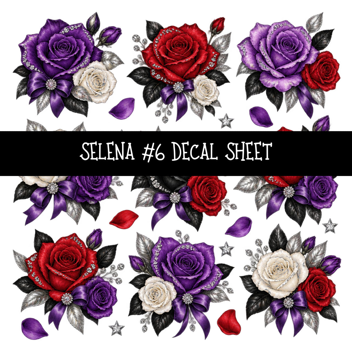 Selena UV DTF Decal sheets 7 Designs available