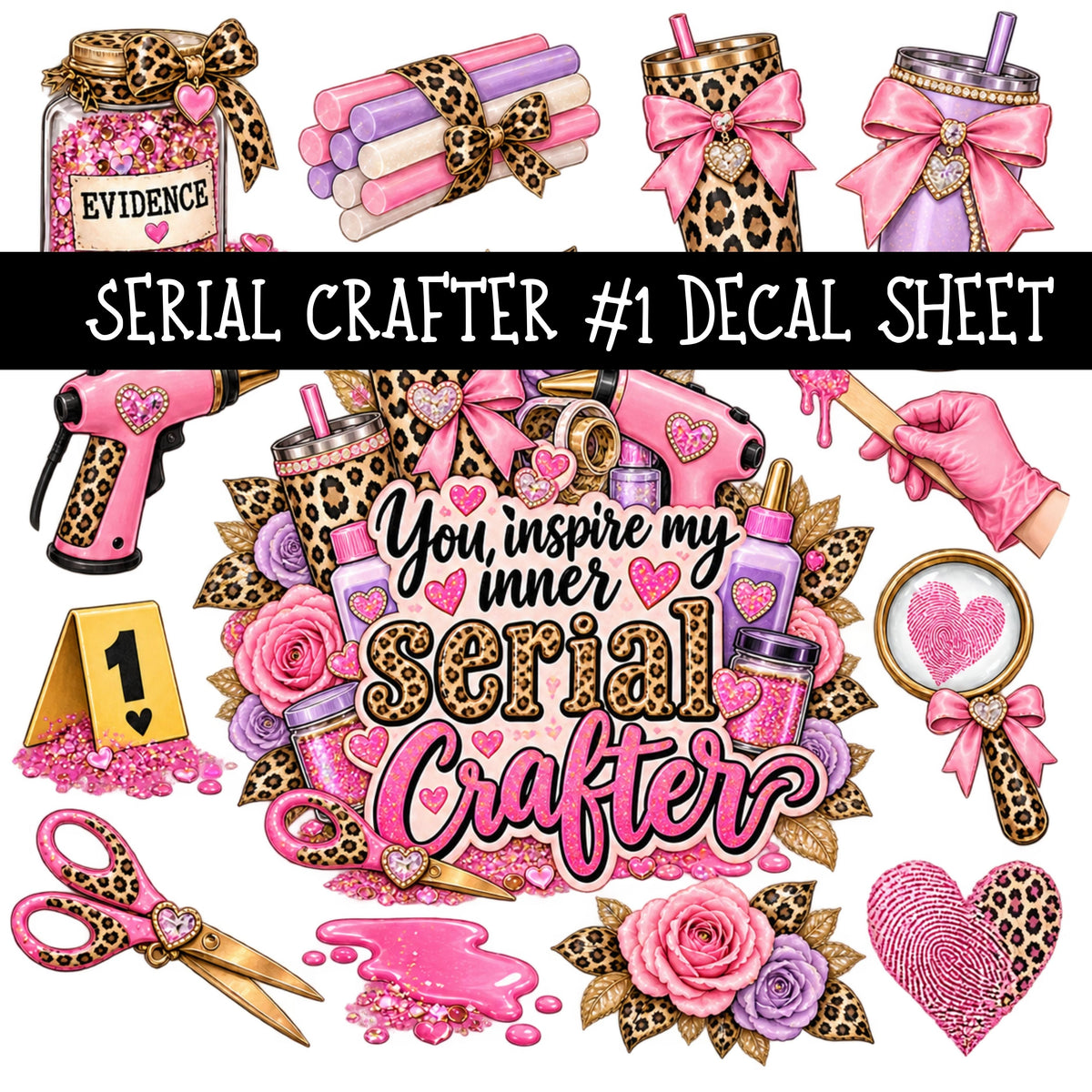 Serial Crafter UV DTF Decal sheets 6 Designs available