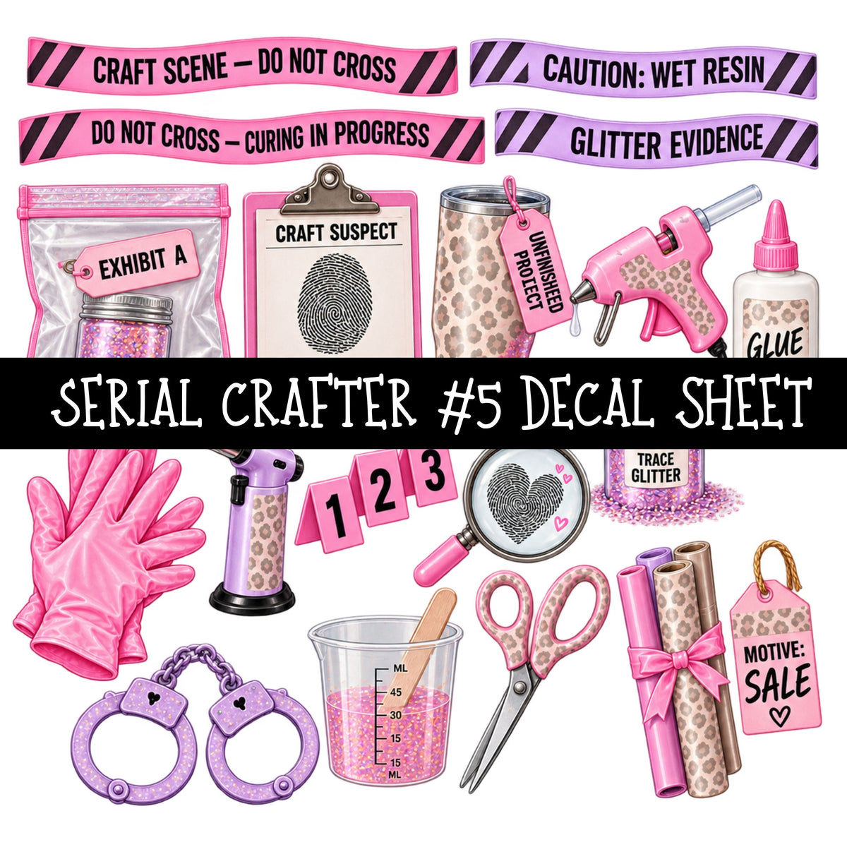 Serial Crafter UV DTF Decal sheets 6 Designs available