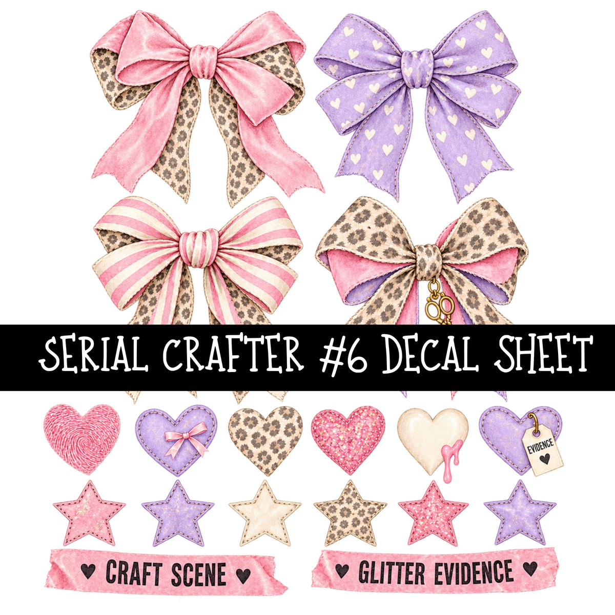 Serial Crafter UV DTF Decal sheets 6 Designs available