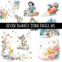 Seven Dwarfs Torn Pages UV DTF Decal sheets 5 Designs available