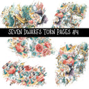Seven Dwarfs Torn Pages UV DTF Decal sheets 5 Designs available