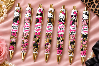Hello Kitty Pen wraps UV DTF Decal sheet- set of 7 Designs