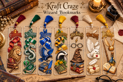 Wizard Bookmark UV DTF Decal sheet- set of 7 Designs