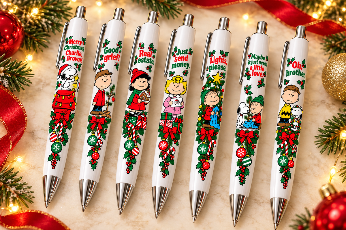 Snoopy Pen wraps UV DTF Decal sheet- set of 7 Designs