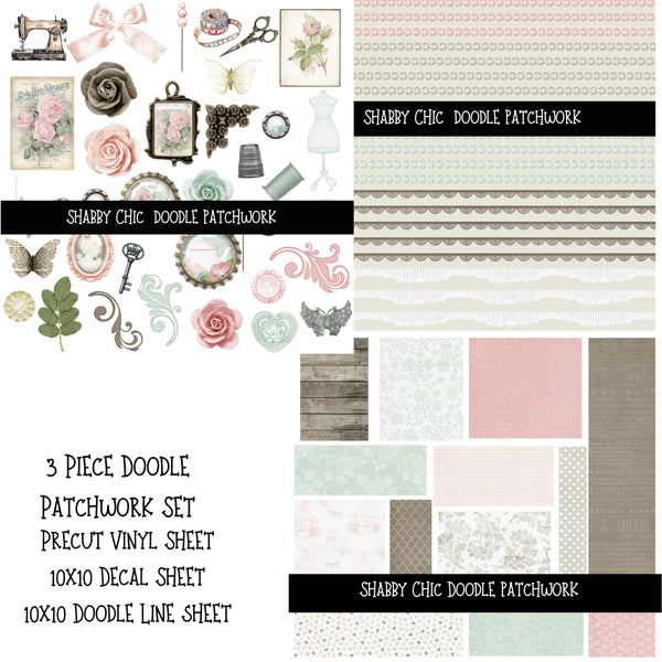 Shabby Chic Doodle Patchwork Set