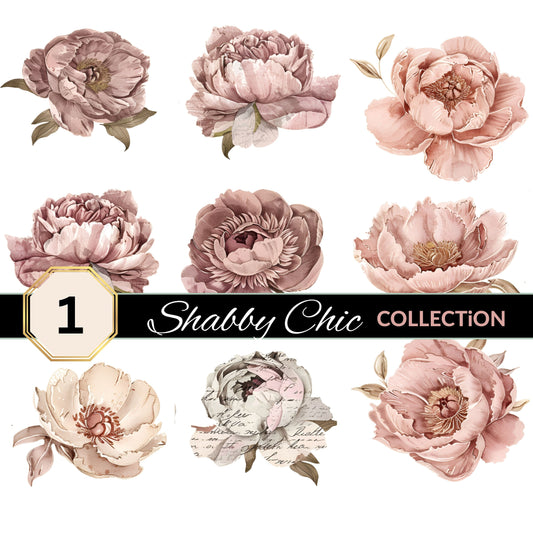 Shabby Chic UV DTF Decal Sheets 4 Designs