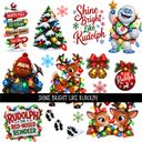 Shine Bright like Rudolph - UV DTF Decal sheet