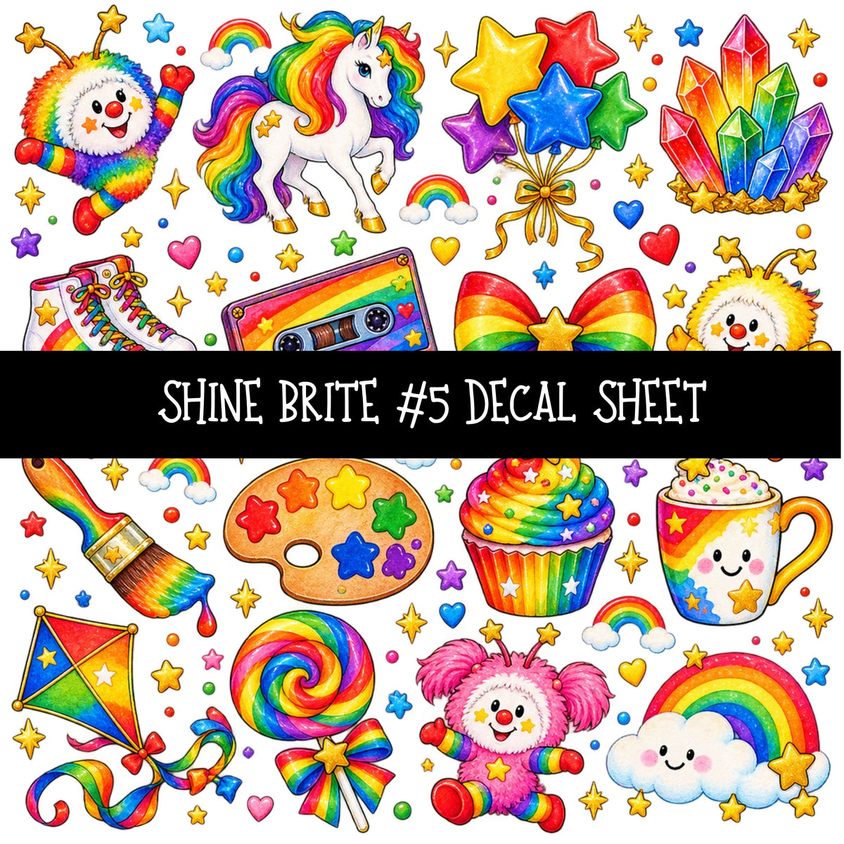 Shine Brite UV DTF Decal sheets 11 Designs available