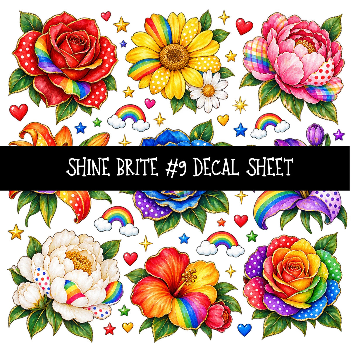 Shine Brite UV DTF Decal sheets 11 Designs available